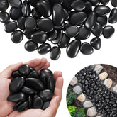15 lbs Natural River Rocks 1 to 2 inch Smooth Black Pebble Stones for Garden Decor and Landscaping